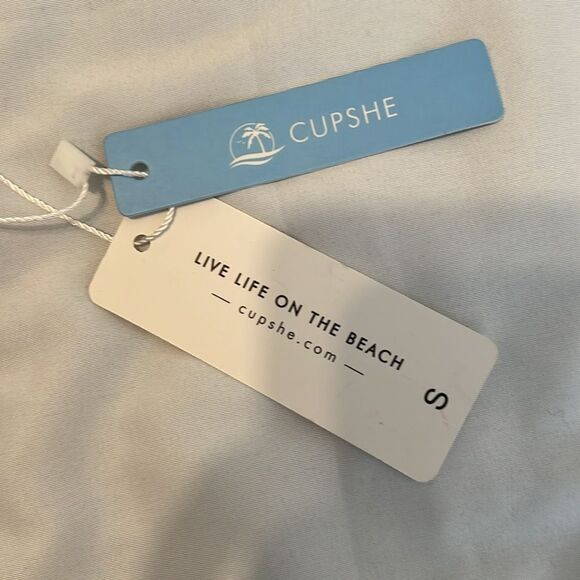 NWT Cupshe size small pink and white tie dye high cut bikini bottoms - Picture 7 of 9